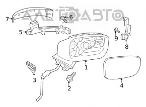 Зеркало боковое левое Mazda CX-5 17- BSM, подогрев, поворотник, 7 пинов, белое