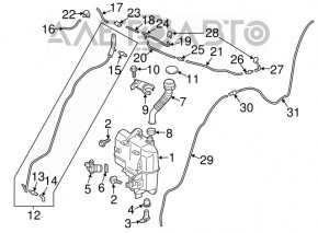 Rezervorul de spălare a parbrizului Mazda CX-5 13-16 fără gât nou OEM original