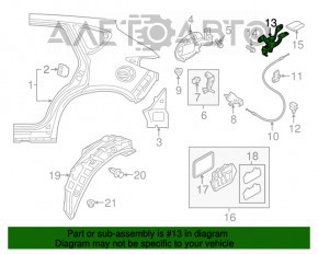 Manerul de deschidere a capacului rezervorului de combustibil Mazda CX-5 13-16