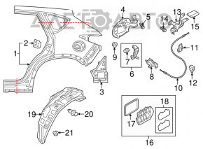 Manerul de deschidere a capacului rezervorului de combustibil Mazda CX-5 13-16