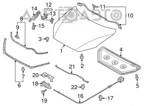 Garnitura capotei fata Mazda CX-5 13-16 noua OEM originală