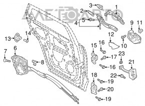 Buclele ușii din spate stânga jos Mazda CX-9 16- OEM nou original