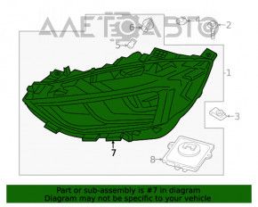 Far dreapta față goală Ford Edge 19- BI-LED tip 2