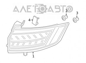 Lampa exterioară aripă dreapta Ford Edge 19- rest SE SEL