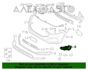 Grila bara fata dreapta Ford Edge 19- cu PTF si ornamente cromate