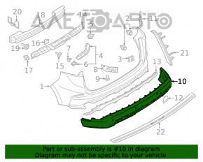 Buza bara spate Ford Edge 19- cu senzori de parcare, fără cârlig de remorcare, cu carlig de remorcare