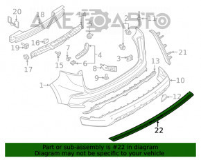 Capacul superior al barei spate Ford Edge 19-