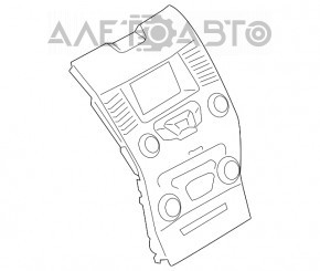 Panoul de control al radio-ului și al climatizării Ford Edge 19- sync 3, automat, cu două zone, cu încălzirea scaunelor