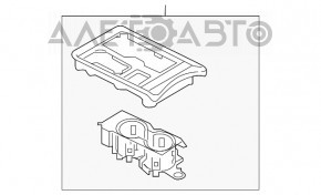 Capacul consolei centrale cu suport pentru pahar Ford Edge 19- negru, fără senzori de parcare.