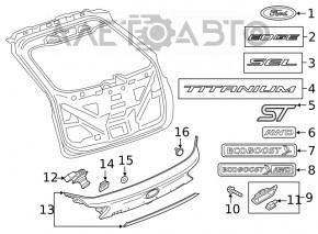 Эмблема надпись ECOBOOST AWD двери багажника Ford Edge 19-