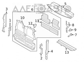 Jaluzele deflectorului radiatorului Ford Edge 19- 2.0T, 2.7T