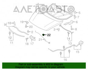 Кронштейн палки опоры капота Mazda 3 14-18 BM