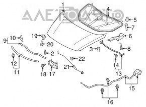 Кронштейн палки опоры капота Mazda 3 14-18 BM