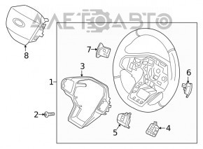 Butoanele de control de pe volanul stâng al Ford Escape MK4 20-22.