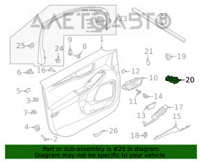 Controlul geamului electric din față, stânga, pentru Ford Escape MK4 20- cu capac.