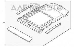 Acoperișul din metal pentru Ford Escape MK4 20- cu panoramă, tăiat.