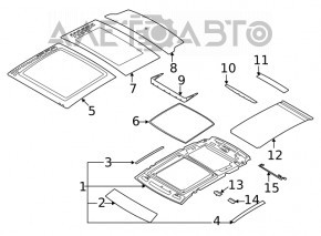 Стекло панорамы переднее Ford Escape MK4 20-22