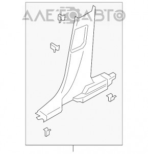 Capacul stâlpului central dreapta jos Ford Escape MK4 20- negru.