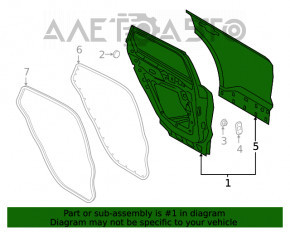 Ușa din spate dreapta asamblată Ford Escape MK4 20-