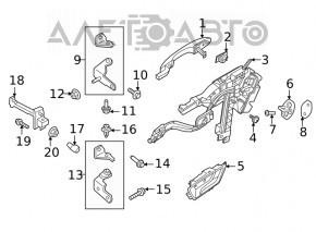 Направаяляющая стекла задней двери правая Ford Escape MK4 20-