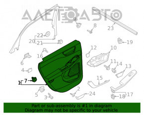 Capacul ușii cardului din spate dreapta Ford Escape MK4 20-22 negru cu piele bej.