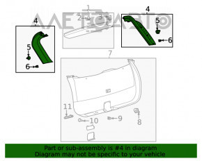 Обшивка двери багажника правая Ford Escape MK4 20- черн, царапина