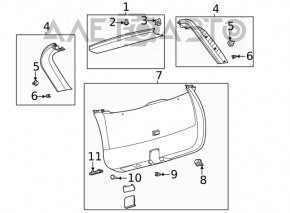 Capacul portbagajului dreapta Ford Escape MK4 20- negru, zgârietură.