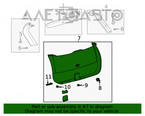 Capacul portbagajului inferior al usii Ford Escape MK4 20-22 negru, zgârietură