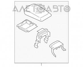 Consola centrală cu cotieră pentru Ford Edge 19- neagră, Titanium, cotiera din piele, zgârieturi