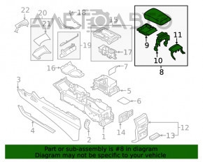 Consola centrală cu cotieră pentru Ford Edge 19- neagră, Titanium, cotiera din piele, zgârieturi