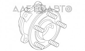 Rulmentul roții din spate stânga pentru Ford Escape MK4 20- FWD este ruginit.