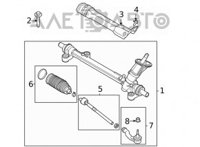 Bară de direcție cu capăt de tijă stânga Ford Escape MK4 20-