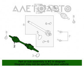 Ax cu articulație, față stânga Ford Escape MK4 20- 1.5T, 2.0T