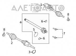 Ax cu articulație, față stânga Ford Escape MK4 20- 1.5T, 2.0T