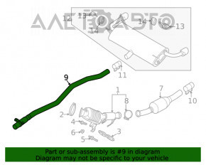 Traseul de evacuare intermediar al modelului Ford Escape MK4 20-22 1.5T AWD