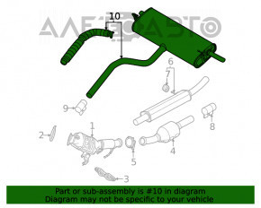 Drumul de evacuare cu un catalizator tăiat pentru Ford Escape MK4 20-22 1.5T FWD