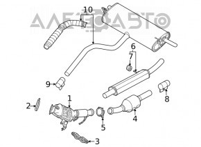 Drumul de evacuare cu un catalizator tăiat pentru Ford Escape MK4 20-22 1.5T FWD