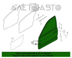 Дверь голая передняя левая Mitsubishi Galant 04-12