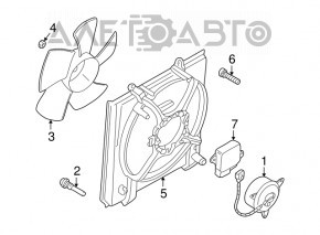 Motorul ventilatorului de răcire stânga pentru Mitsubishi Galant 04-12 lipsește fragmentul de pe cip.