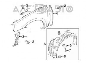 Подкрылок передний правый Mitsubishi Galant 04-12