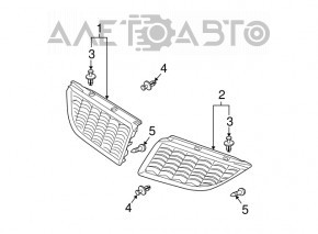 Grila radiatorului stânga Mitsubishi Galant 04-12