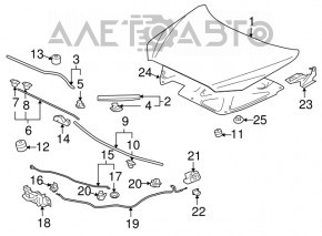 Bara de capota dreapta Mitsubishi Outlander 14-21 noua OEM originala