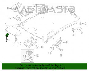 Suportul de prindere a parasolarului pasagerului Mitsubishi Eclipse Cross 18- gri.