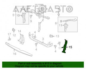 Deflector radiator stânga Mitsubishi Galant 04-12