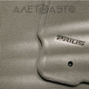 Covorul din spate stânga al salonului Toyota Prius 30 10-15, material textil gri, pentru curățare chimică.