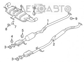 Глушитель задняя часть с бочками Mazda CX-5 14-16 FWD 2.5