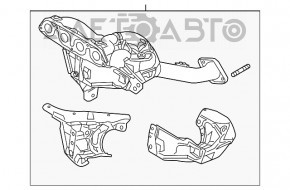 Коллектор выпускной с катализатором Mazda CX-5 16 AWD 2.5