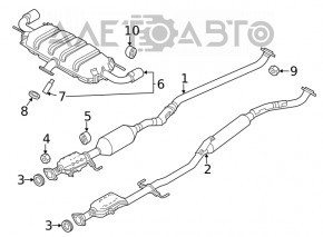 Глушитель задняя часть с бочкой Mazda CX-5 17- awd