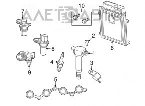 Blocul ECU al calculatorului motorului Jeep Compass 11-16 2.0