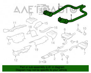 Tubul de admisie cu catalizator dreapta Jaguar F-Pace X761 17- 3.0t AWD